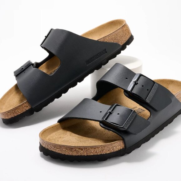 Birkenstock Two-Strap Recovery Slide Sandals - Arizona - Color Black - Picture 1 of 1